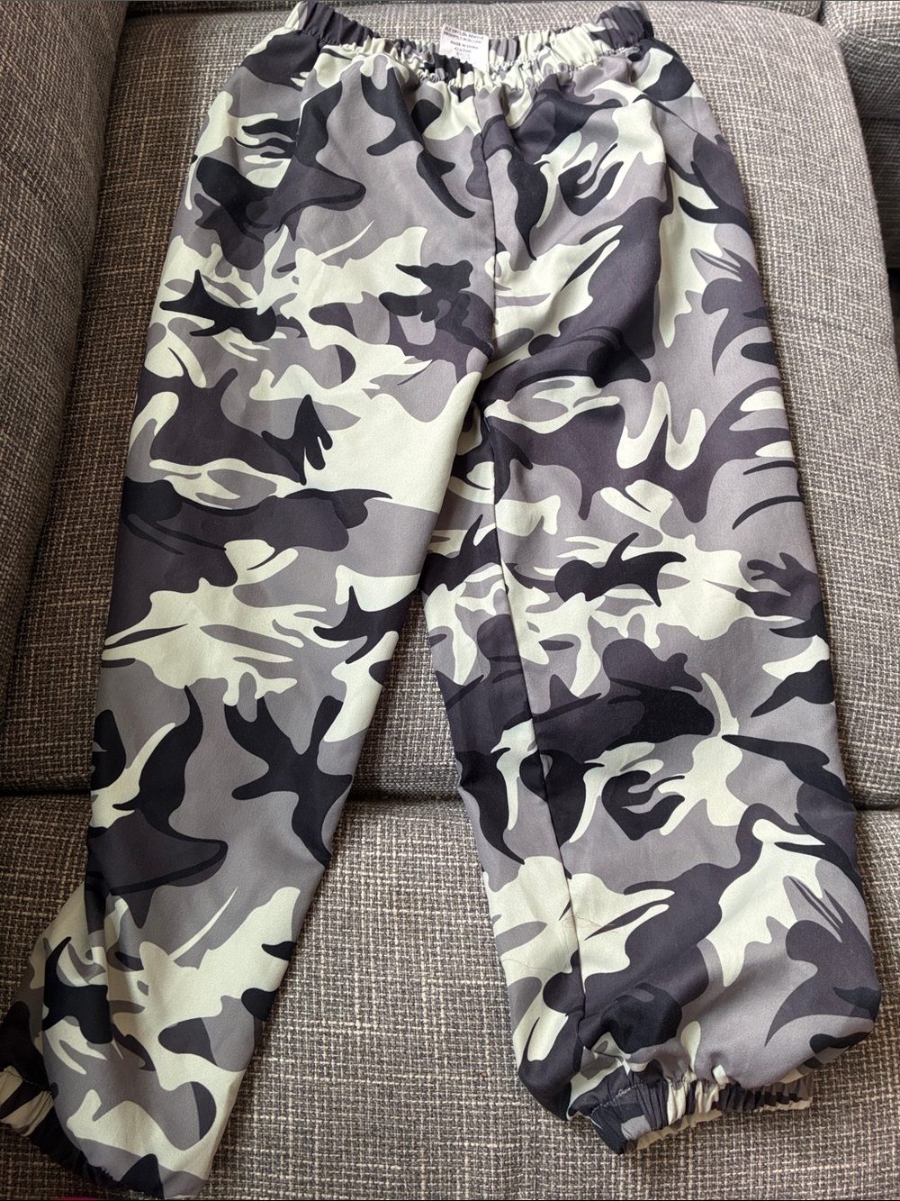 Camouflage kid’s Elastic-Waist Cargo Pants - Gray Camo